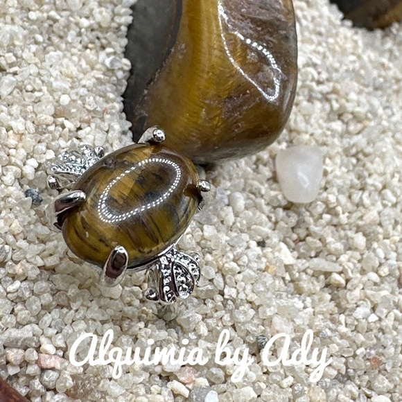 Alquimia Silver and Brown Organic Shape Ring tigers eye - Picture 1 of 2